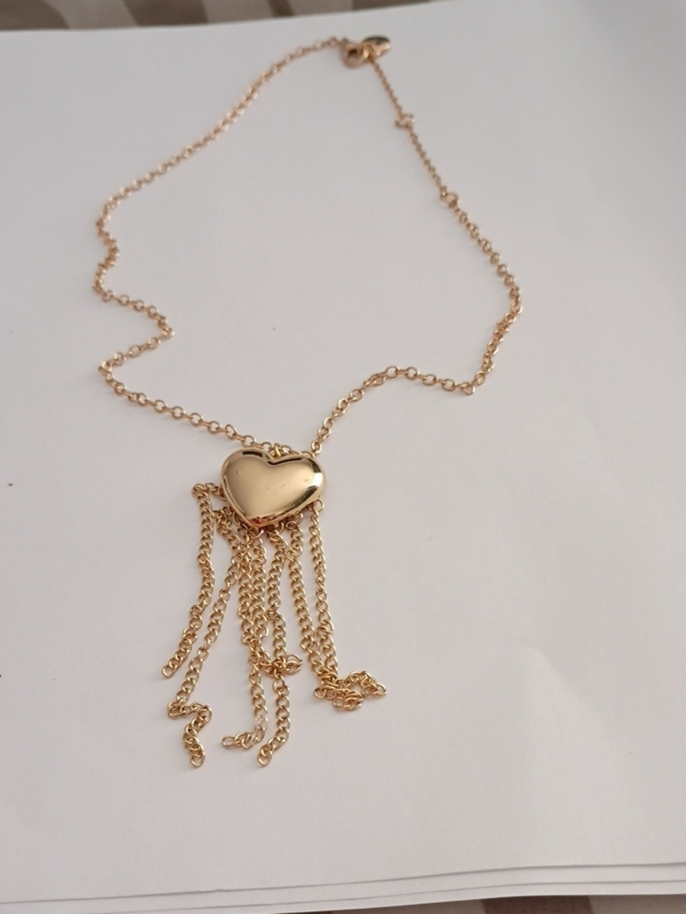 Gold Heart Tassel Necklace - Women’s Gold Pendant Jewelry